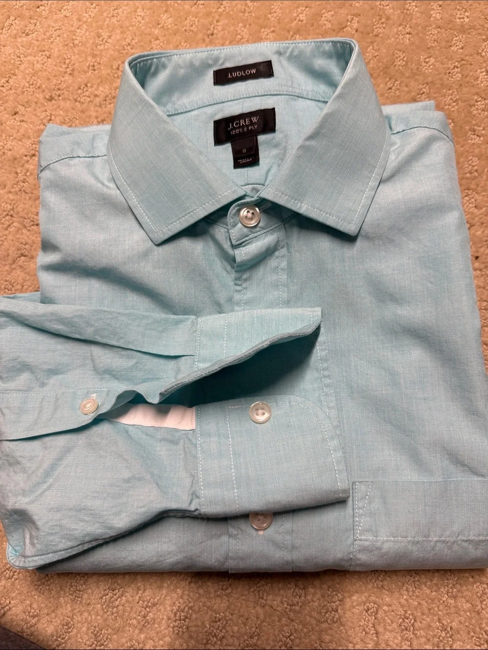 J. Crew Men's Light Aqua Ludlow Dress Shirt